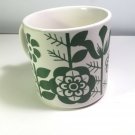 vintage Grindley England coffee cup stencil green flowers sunflower