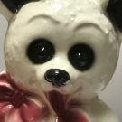 Vintage Royal Copley Teddy Bear Planter White Bear with Pink Bow and Lollipop