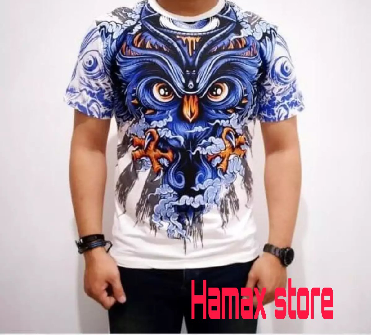 T-shirt / 3D OWL BLUE Distro T-Shirt / Cheap T-shirt / cool men's distro t-shirt