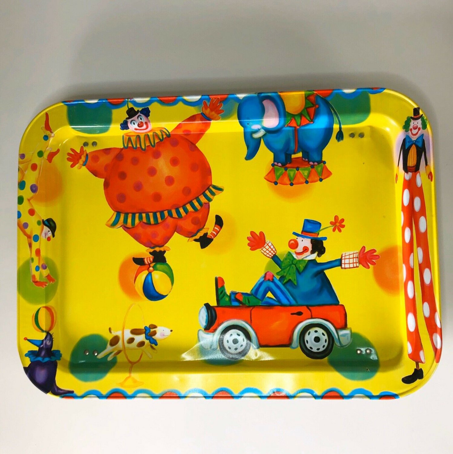Vintage Circus Clown Tin TV Tray  17.5&acirc;�� x 12.5&acirc;��