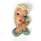 Art Deco Goldscheider Style Lady Bust Ceramic Wall Mask