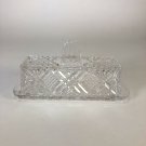 Vintage Decorative Cut Glass Butter Dish