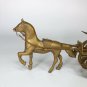 Vintage Original Brass Horse and Carriage Large