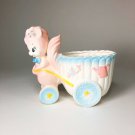 Kitschy cute pink squirrel baby planter  7” x 7”