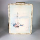 Vintage Nautical Sailboat Painting on canvas 18” x 13”