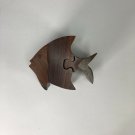 Mid-Century Wooden Fish Puzzle Box  3.5” x 2”
