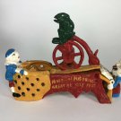 Vintage Cast Iron Professor Pug Frogs Great Bicycle Feat Mechanical Bank
