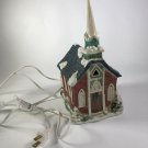 1990 Light Up Ceramic Church with original box  11” x 7”