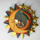 Moon, sun and stars boho mirror  12” in diameter