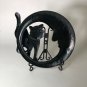 Metal crescent moon and black cat wall decor 12â in diameter