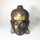 Vintage Wooden Buddha Mask Wall Decor 12” X 8”