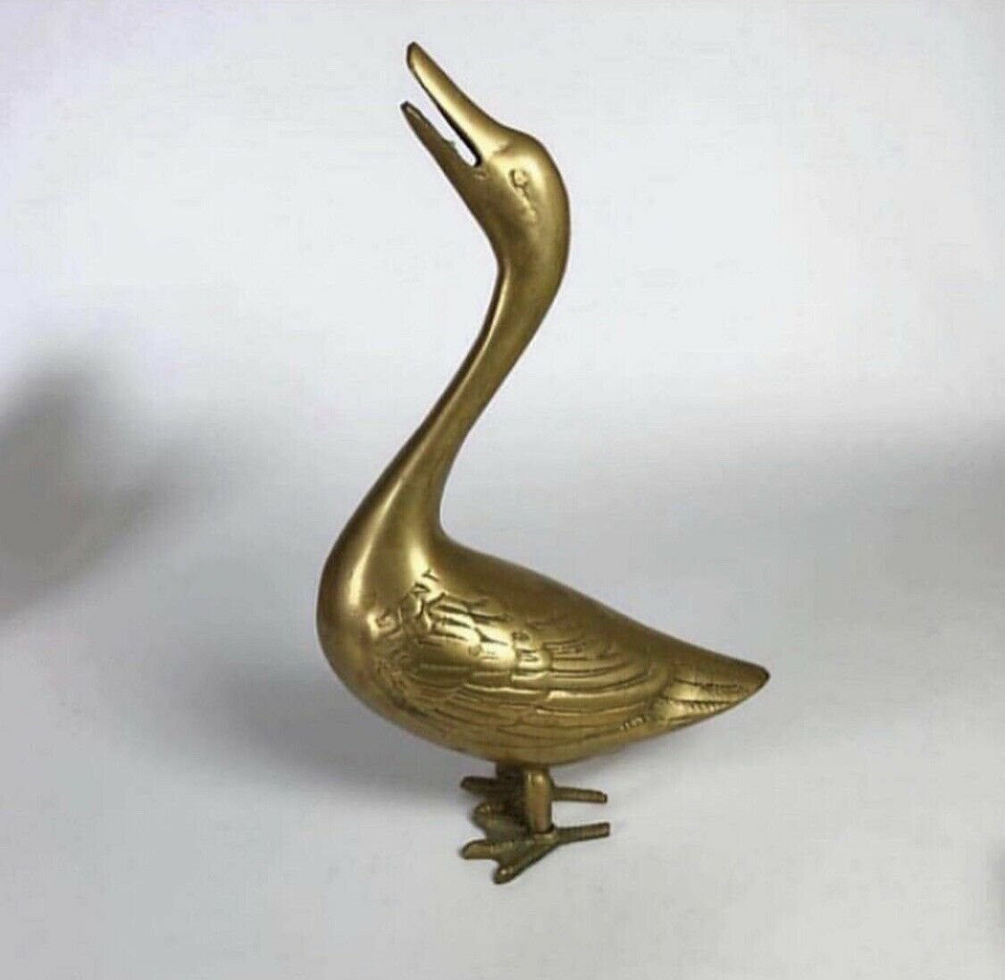 Mid-century brass duck 9&acirc;�� Tall