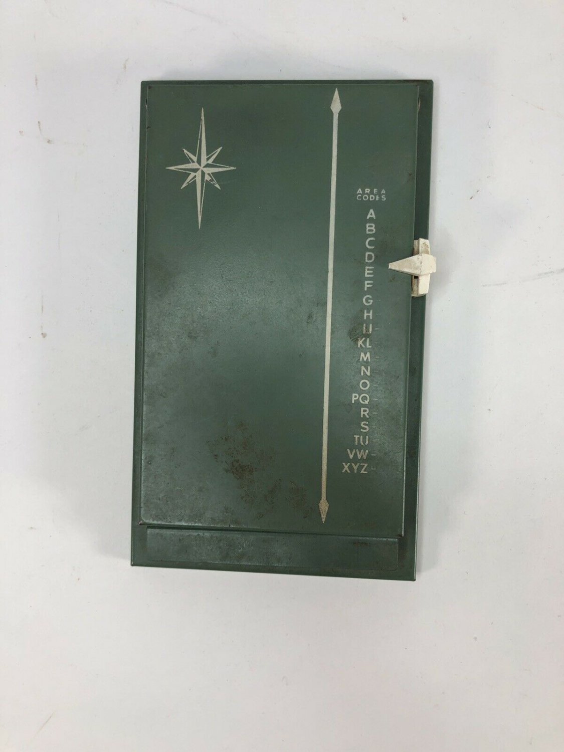 Mid-Century Mechanical Address Book Green With Starburst