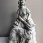 Vintage Ceramic Lady And Hound Statue 10.5&acirc;�� Tall