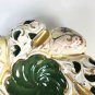 Antique Capodimonte Italy Ashtray Gold Trim With Cherubs 7â In Diameter