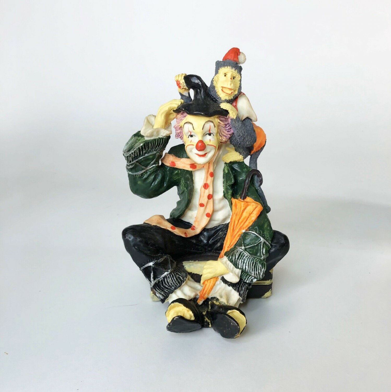 Clown and Monkey Figurine  6&acirc;�� tall