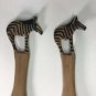 Oversized Zebra Wooden Spoon and Fork Set