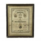 1872 Marriage License  20.5” x 16.5”