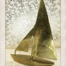 Vintage Brass Sailboat 10.5" x 8"