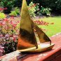 Vintage Brass Sailboat 10.5" x 8"