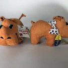 Rhino Dream Pet reproduction plush  6” x 4” Set Of 2