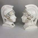 Mid-Century Roman Soldier Ceramic Bookends  7” x 5” each