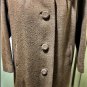 Vintage Brown Wool Coat with Real Fur Collar Medium
