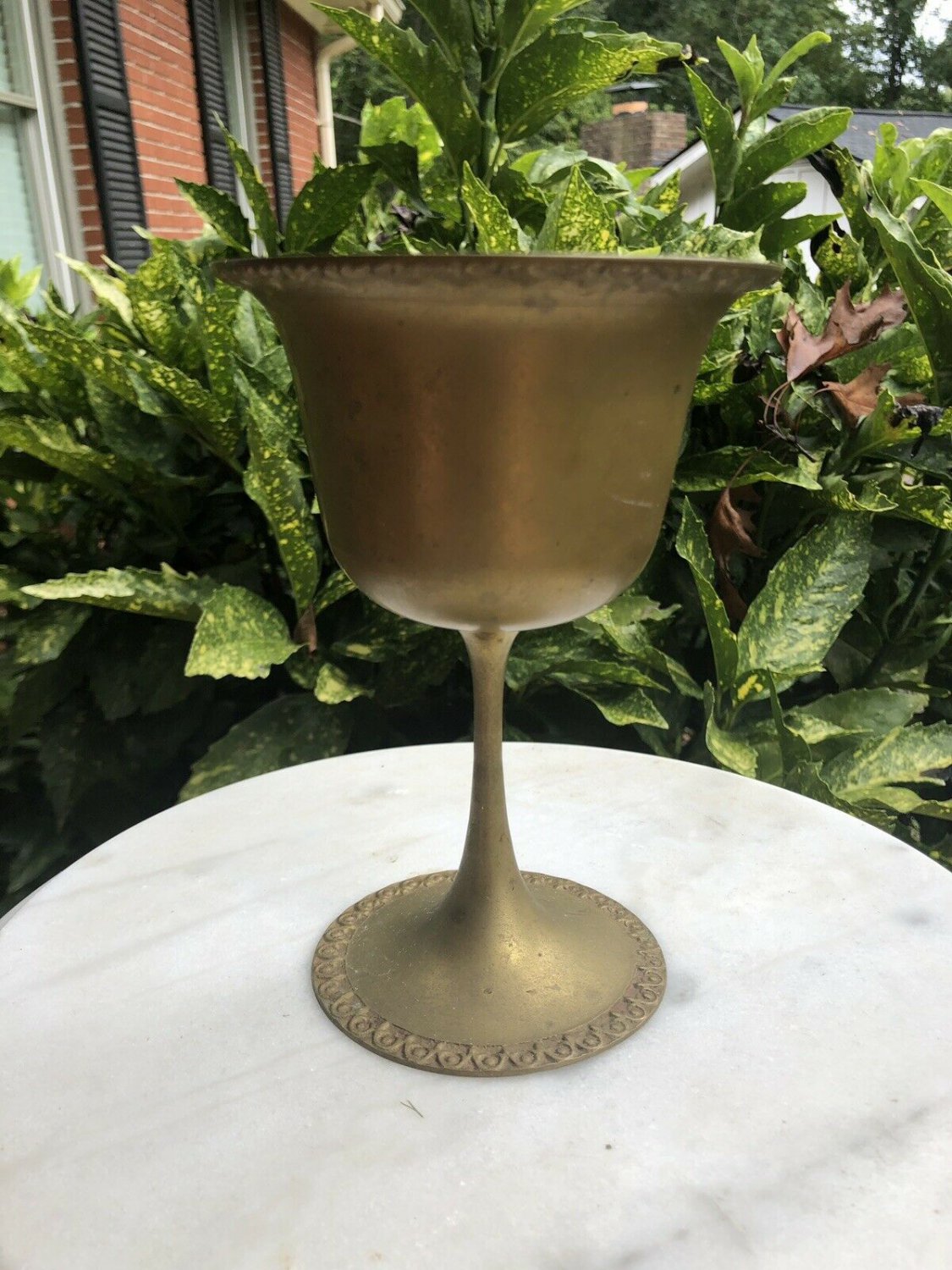 Antique Brass Communion Chalice  6.5&acirc;�� tall