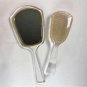 Clear lucite double-sided mirror and brush  Mirror 11&acirc;�� tall  Brush 8.5&acirc;�� tall