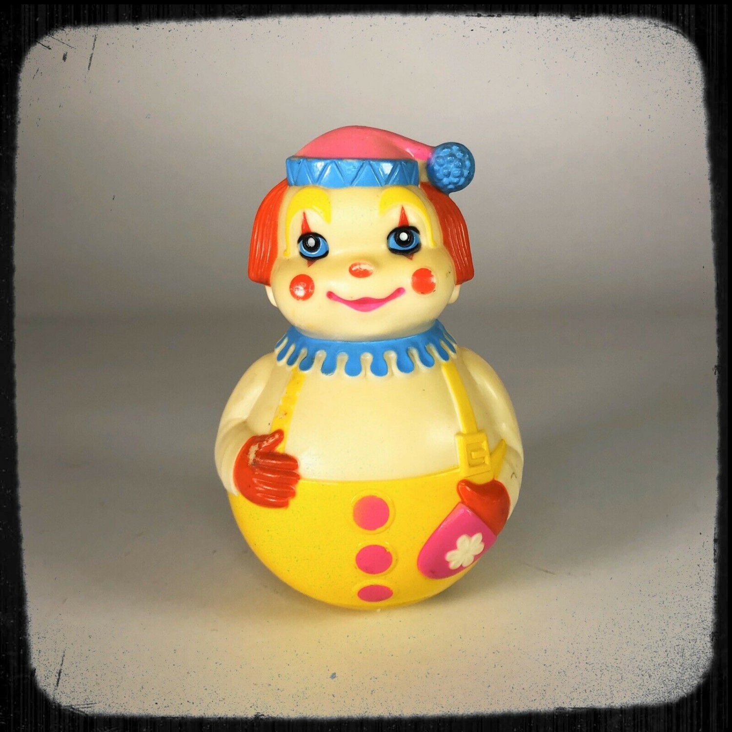 1972 Clown Wobble Rattle The First Years Vintage Toy