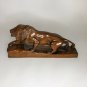 Mid-Century Wooden Lion Statue 17â x 8â