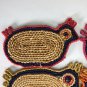 Vintage Hen Wicker Trivets Set Of 4