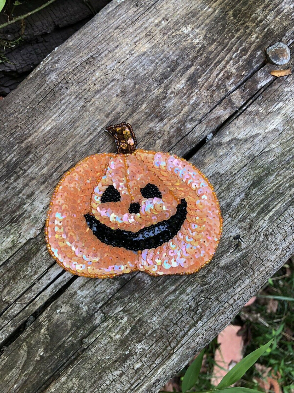 1989 Sequined pumpkin appliqu&Atilde;&copy;  4.5&acirc;�� X 4&acirc;��