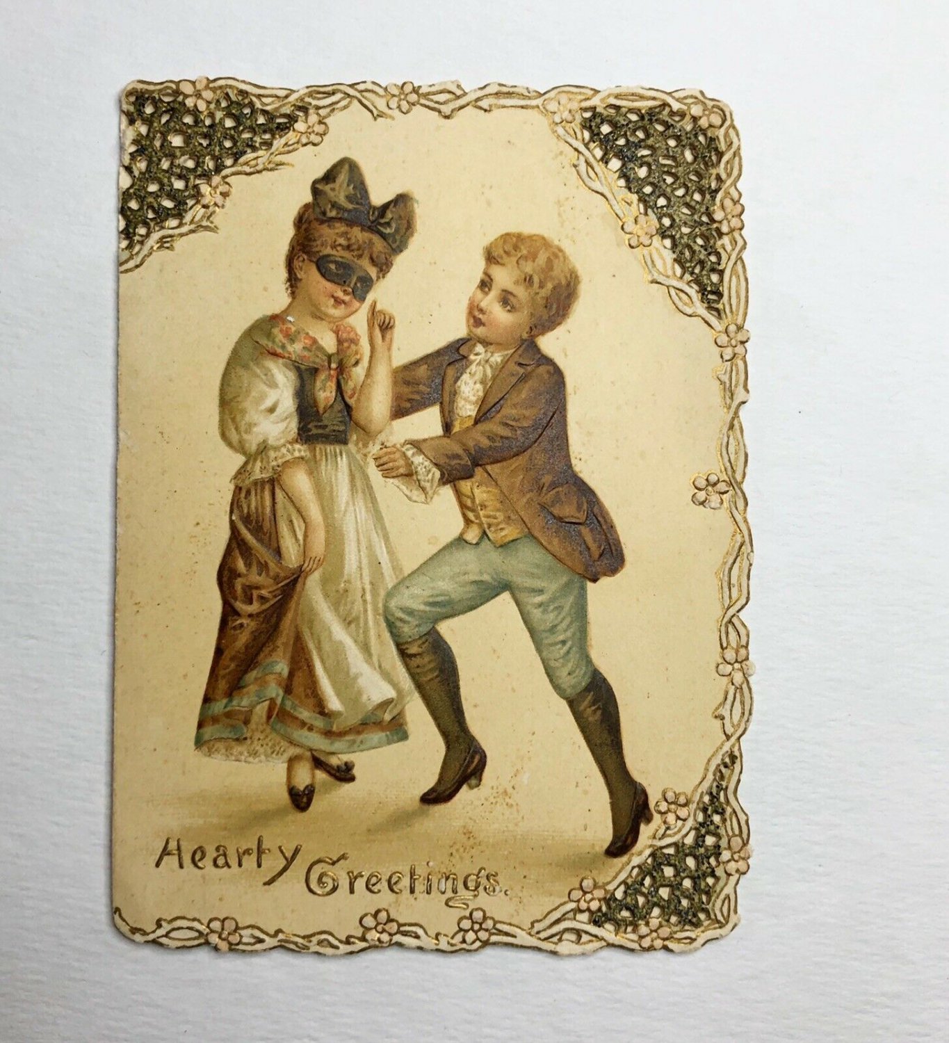 Early 1900s Folded Christmas Card  5&acirc;�� x 3.5&acirc;�� folded