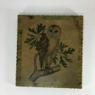 Mid-Century Owl Wood Panel Art Print 12” X 11”