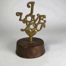 Brass I love You standing figurine 6” tall