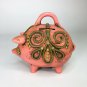 1960s Fitz and Floyd Pink Mod Piggy Bank 7â x 6.5â
