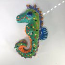 Vintage Seahorse Tiki Hanging Sculpture 15” X 9”