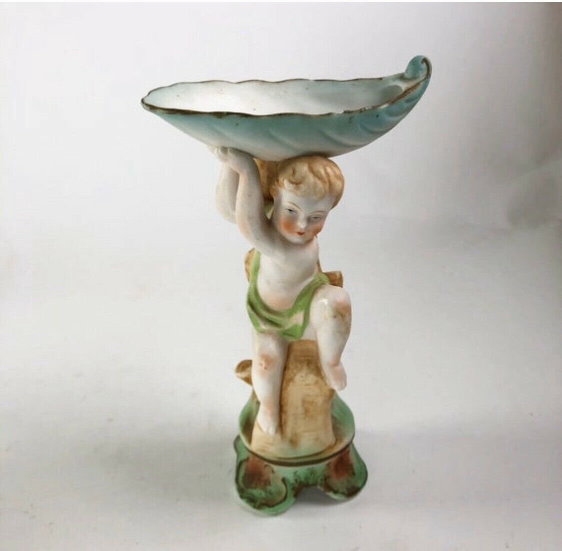 Occupied Japan Cherub Trinket Dish 6.5" x 4" | Mid-Century Decor | Vintage Decor