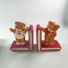 Vintage Enesco 1984 Red Teddy Bear And Ballerina Bear Bookends