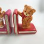 Vintage Enesco 1984 Red Teddy Bear And Ballerina Bear Bookends