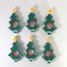 Set of 6 Wooden Christmas Tree Napkin Rings  5” x 3” each