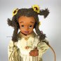 Vintage African American Girl Picking Sunflowers Porcelain Doll