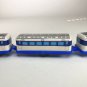 Vintage Tin Wind-Up Train Passenger 3 Cars Made in Japan 12&acirc;�� Long