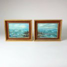 Pair of ocean paintings  Signed by the artist  8” x 6” each