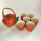 Mid-Century Tomato Tea Set Made In Japan
