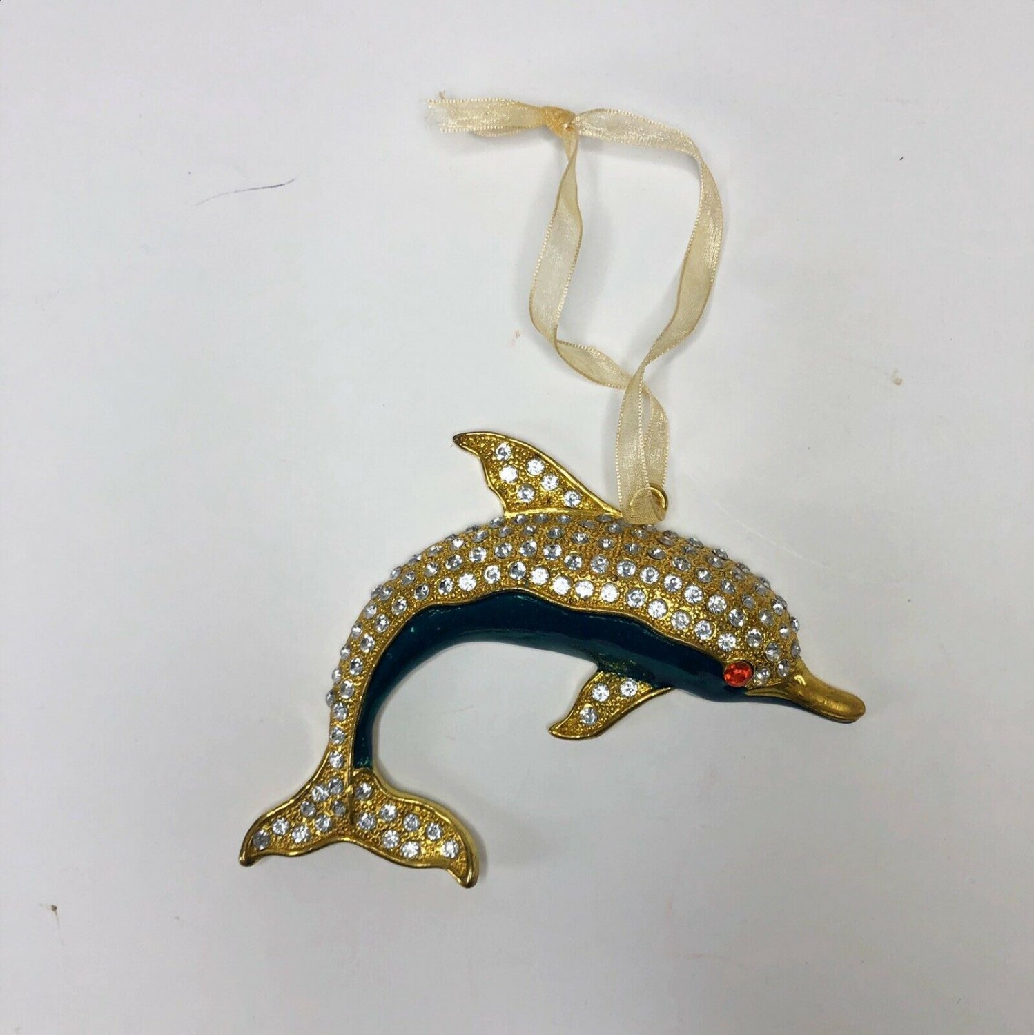 Rhinestone Dolphin Christmas Ornament 4&acirc;�� X 4&acirc;��