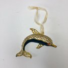 Rhinestone Dolphin Christmas Ornament 4” X 4”
