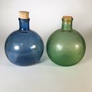 Vintage Round Corked Nautical Bottles Tiki Decor Lot Of 2