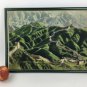 Vintage Chinese Great Wall Puffy Fabric Print Framed w/o glass  22&acirc;�� x 16.5&acirc;��